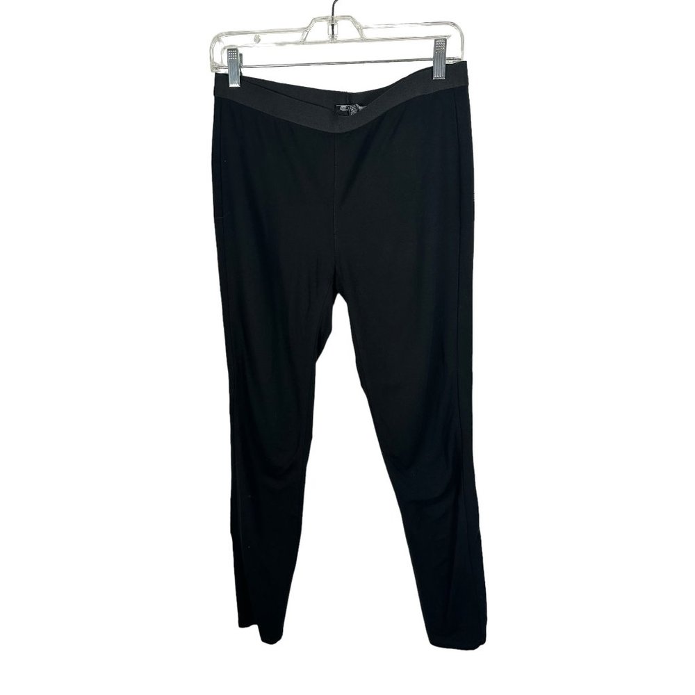 Eileen Fisher Womens Pants Small Black Elastic Waist Pull On Leggings Solid Stre